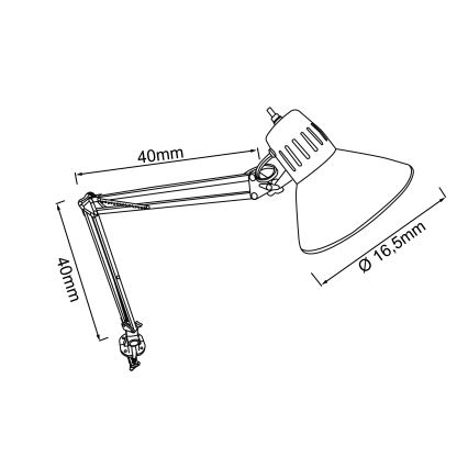 Brilliant - Stona lampa sa stezaljkom HOBBY 1xE27/40W/230V crna