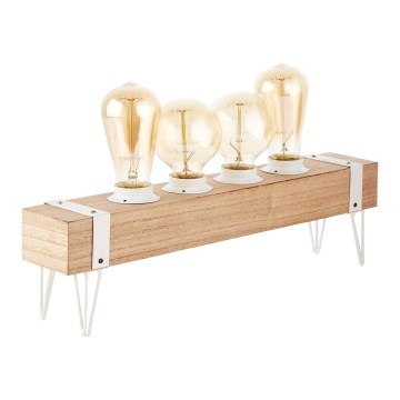 Brilliant - Stona lampa WHITEWOOD 4xE27/60W/230V