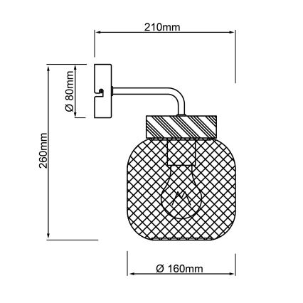 Brilliant - Zidna lampa GIADA 1xE27/40W/230V crna
