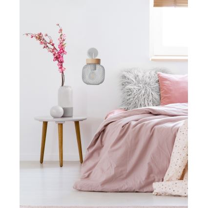 Brilliant - Zidna lampa GIADA 1xE27/40W/230V siva