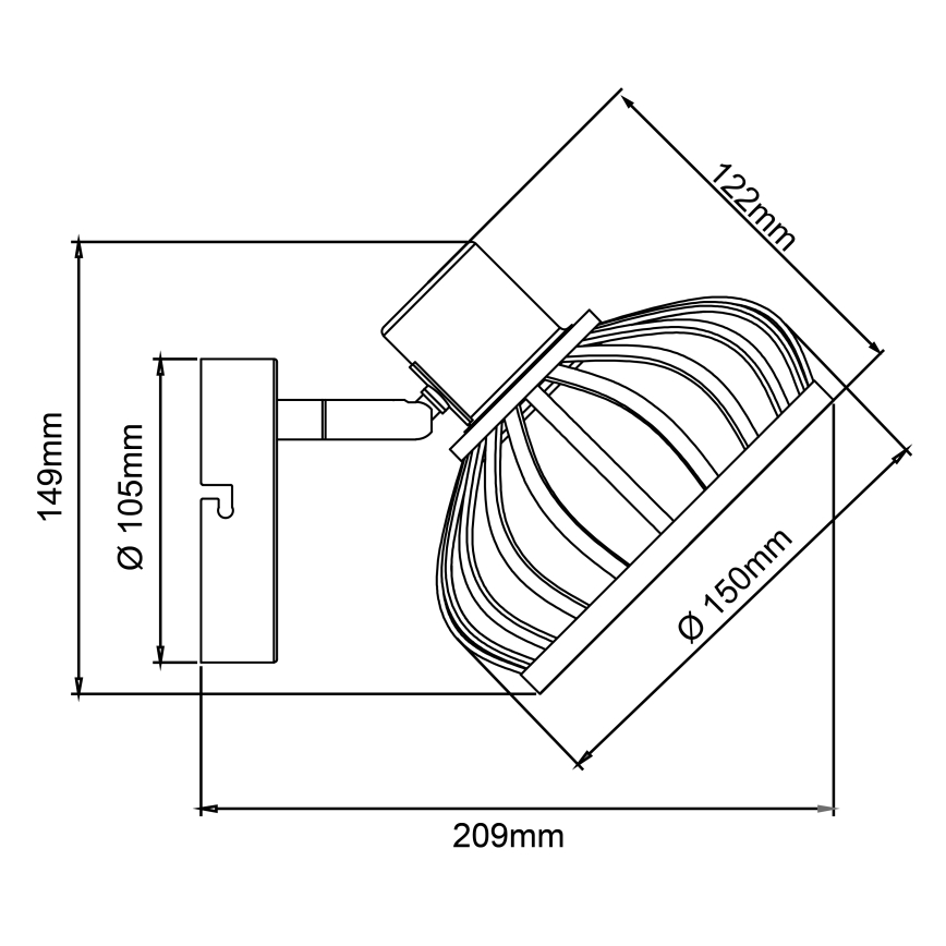 Brilliant - Zidna lampa NORAH 1xE14/28W/230V bambus