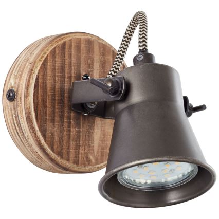 Brilliant - Zidna reflektorska svetiljka SEED 1xGU10/5W/230V crna/braon
