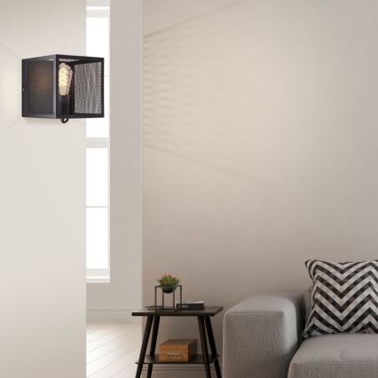 Brilliant - Zidno svetlo MAZE 1xE27/40W/230V crna