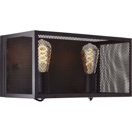Brilliant - Zidno svetlo MAZE 2xE27/40W/230V crna