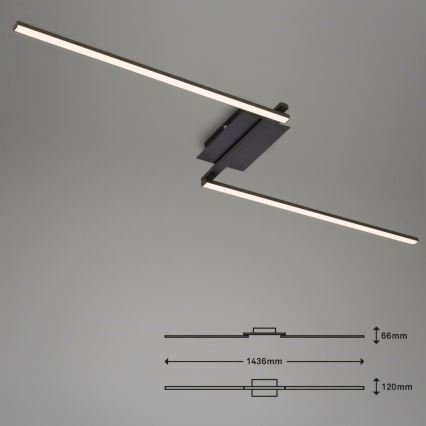 Brilo 3500-015 - LED plafonski luster STAFF 2xLED/6W/230V crna
