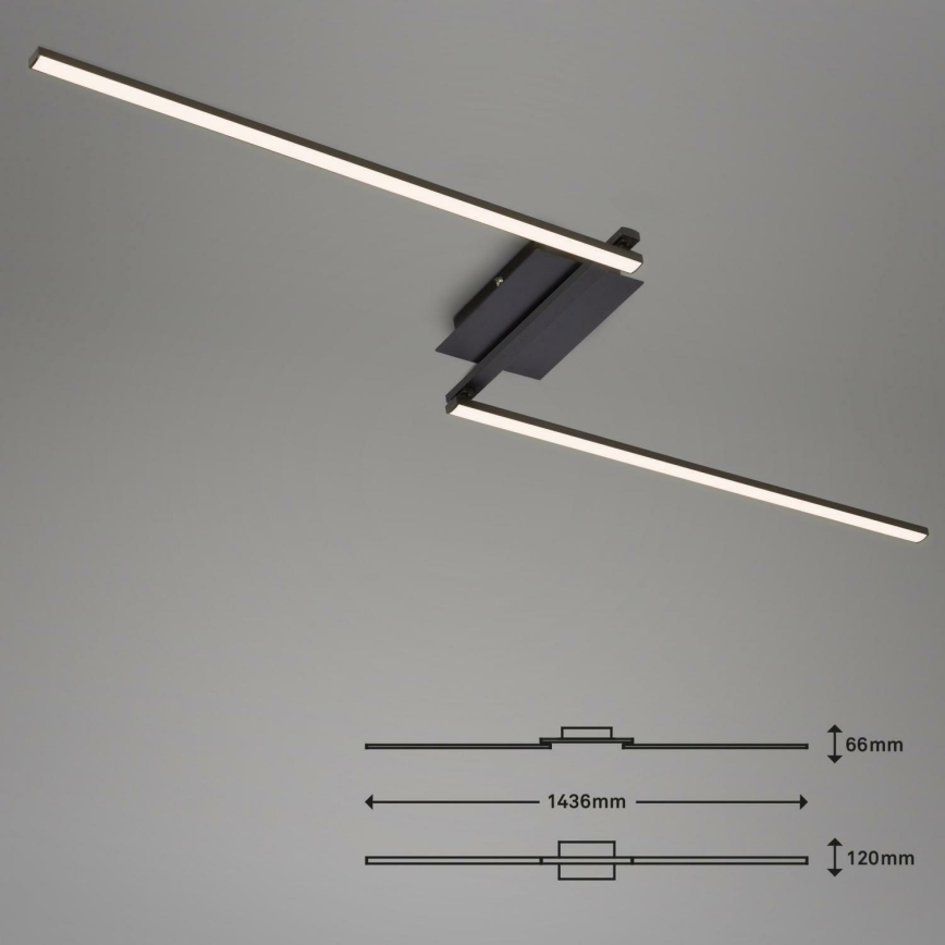 Brilo 3500-015 - LED plafonski luster STAFF 2xLED/6W/230V crna