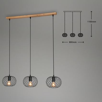 Brilo 4037-035 - Luster na sajli WINKI 3xE27/40W/230V