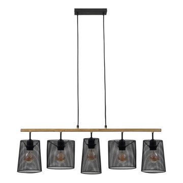 Brilo 4078-054 - Luster na sajli WOOD & STYLE 5xE27/60W/230V