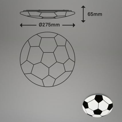 Brilo - Dečije LED plafonsko svetlo FOTBALL LED/12W/230V