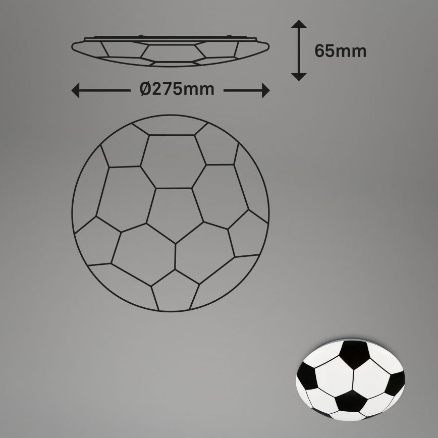 Brilo - Dečije LED plafonsko svetlo FOTBALL LED/12W/230V