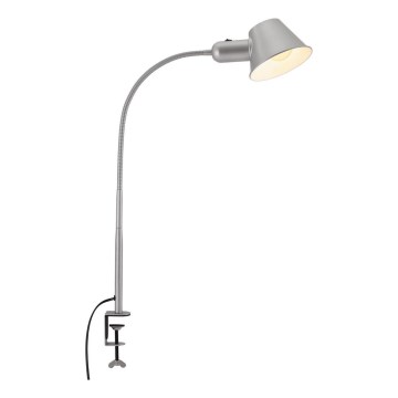 Brilo - Fleksibilna stona lampa sa klipsom 1xE27/10W/230V srebrna