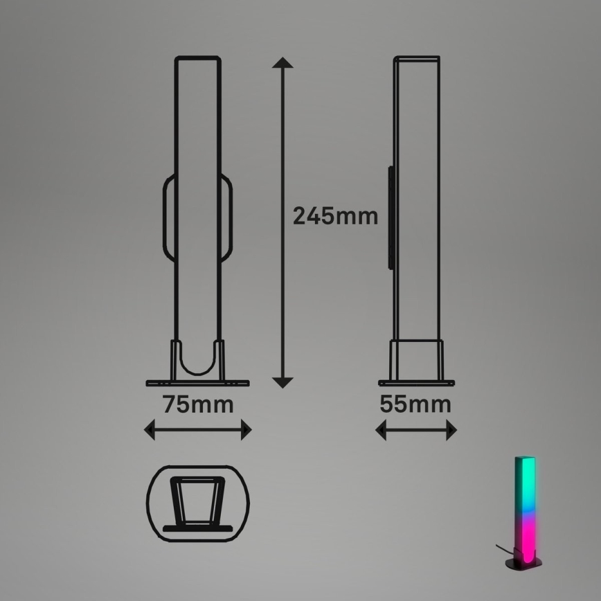 Brilo - SET 2x RGBIC prigušiva LED stona lampa LED/12W/230V 3000-6500K Wi-Fi Tuya