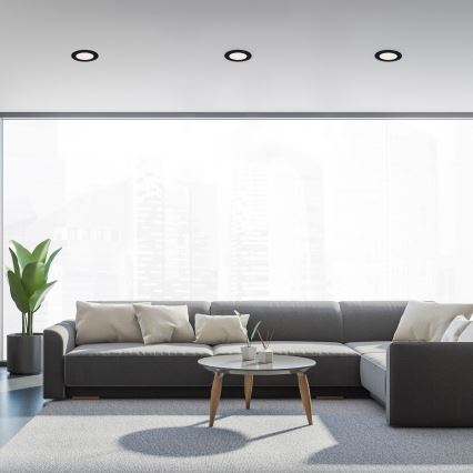 Brilo - KOMPLET 3x LED kupatilsko ugradno svetlo FLAT LED/6W/230V IP44 crno