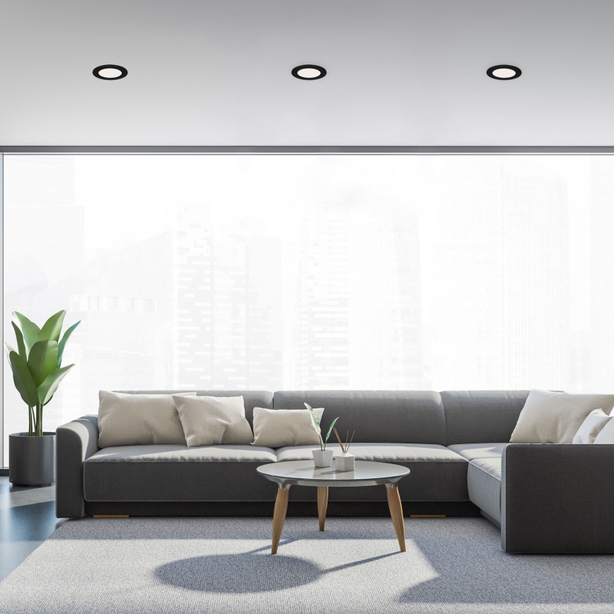 Brilo - KOMPLET 3x LED kupatilsko ugradno svetlo FLAT LED/6W/230V IP44 crno