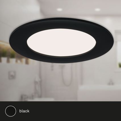 Brilo - KOMPLET 3x LED kupatilsko ugradno svetlo FLAT LED/6W/230V IP44 crno