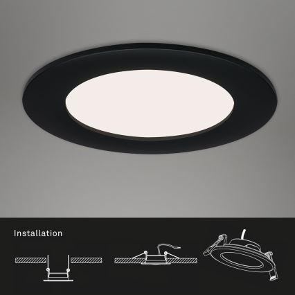 Brilo - KOMPLET 3x LED kupatilsko ugradno svetlo FLAT LED/6W/230V IP44 crno