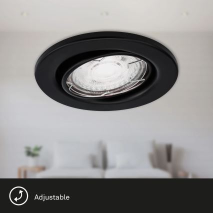 Brilo - Komplet 3x LED ugradnih kupatilskih svetala 1x GU10/5W/230V IP23 crna
