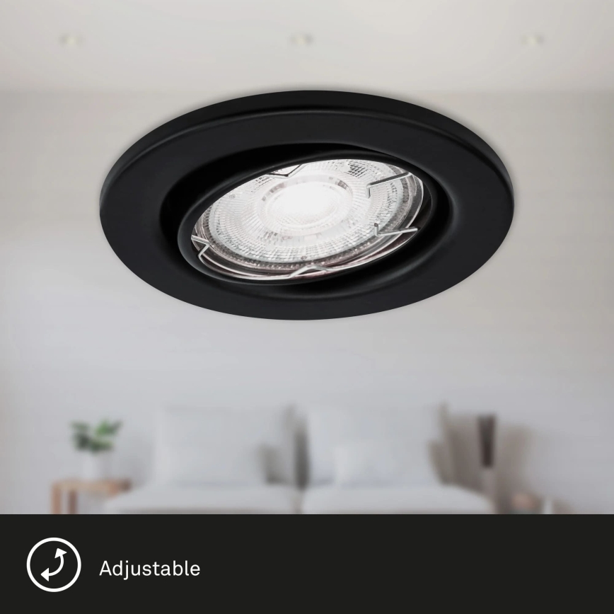 Brilo - Komplet 3x LED ugradnih kupatilskih svetala 1x GU10/5W/230V IP23 crna