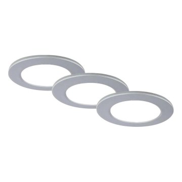 Brilo - KOMPLET 3x LED ugradno svetlo za kupatilo LED/4W/230V IP44 3000/4000K srebrna