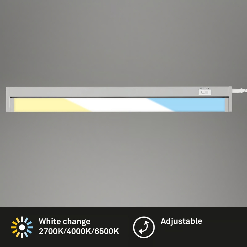 Brilo - LED osvetljenje za montažu ispod ormara LED/6W/230V 2700/4000/6500K 54,5 cm srebrna