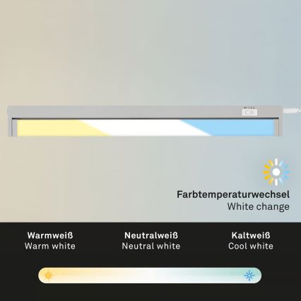Brilo - LED osvetljenje za montažu ispod ormara LED/6W/230V 2700/4000/6500K 54,5 cm srebrna