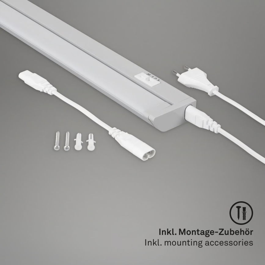 Brilo - LED osvetljenje za montažu ispod ormara LED/6W/230V 2700/4000/6500K 54,5 cm srebrna