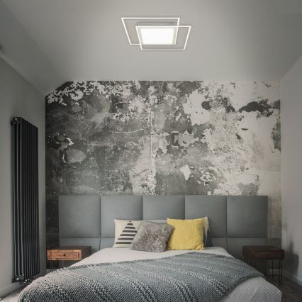 Brilo - LED plafonsko svetlo 2xLED/16W/230V + LED/19W 51,5x51,5 cm 3000K mat hrom