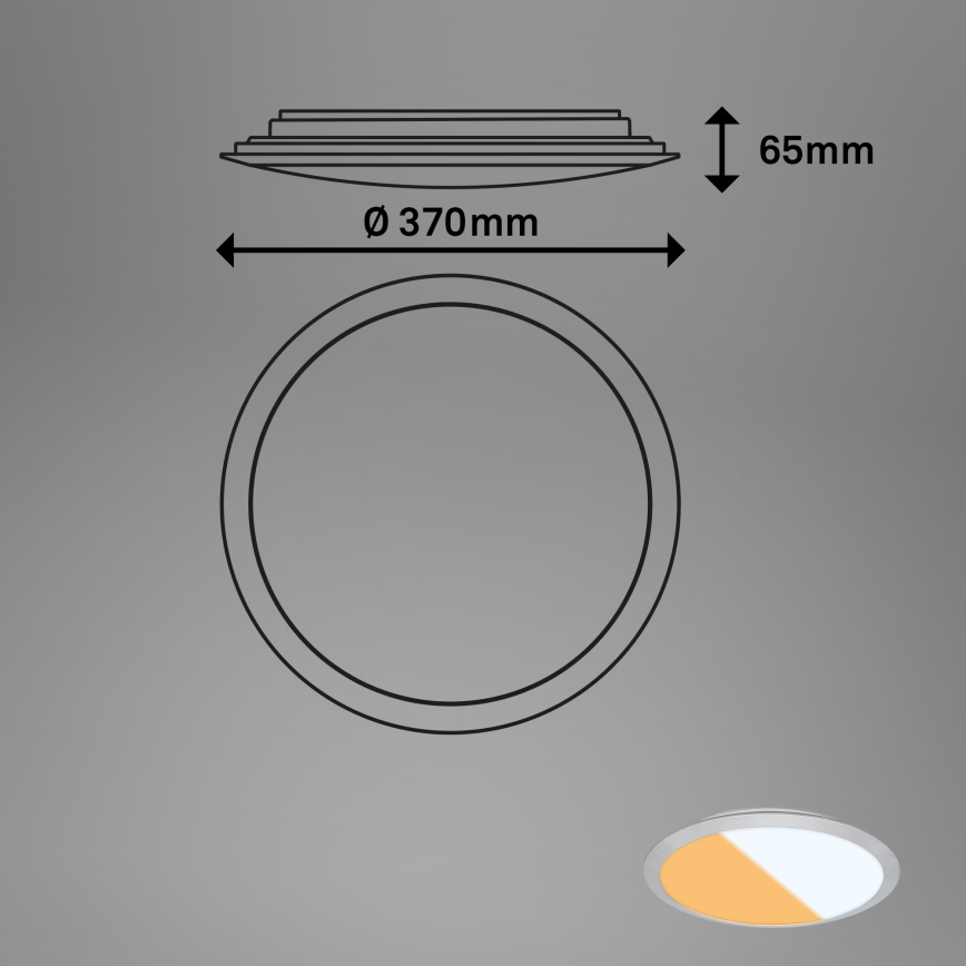 Brilo - LED plafonsko svetlo za kupatilo CTS LED/21W/230V 3000/4000K IP44 prečnik 37 cm mat hrom