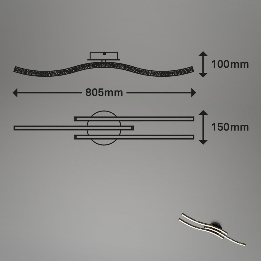 Brilo - LED plafonsko svetlo LED/19W/230V 3000K crno
