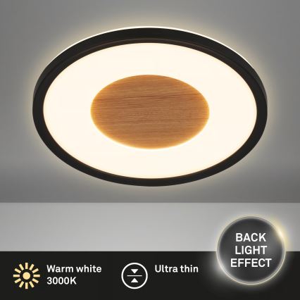 Brilo - LED plafonsko svetlo SUFIT WOOD LED/18W/230V 3000K prečnik 29 cm