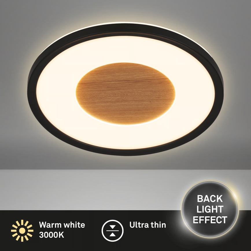 Brilo - LED plafonsko svetlo SUFIT WOOD LED/18W/230V 3000K prečnik 29 cm