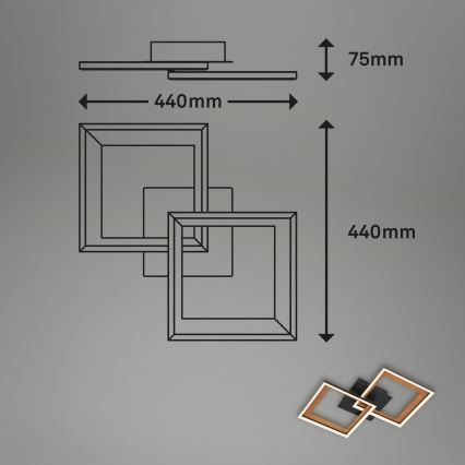 Brilo - LED prigušiva nadometni luster FRAME 2xLED/11W/230V