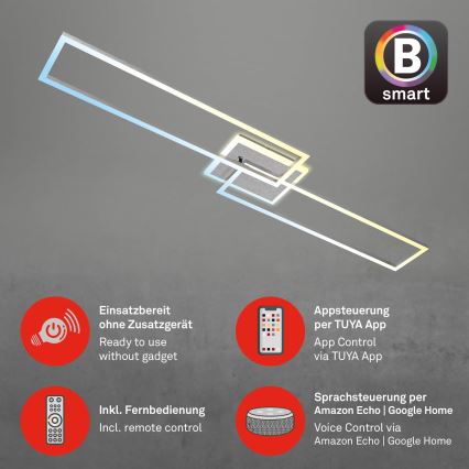 Brilo - LED prigušiva nadgradna plafonska lampa FRAME 2xLED/20W/230V 2700-6500K Wi-Fi Tuya + daljinski upravljač