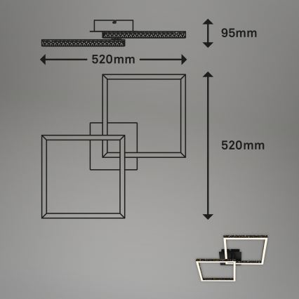 Brilo - LED prigušiva plafonska lampa FRAME 2xLED/9W/230V