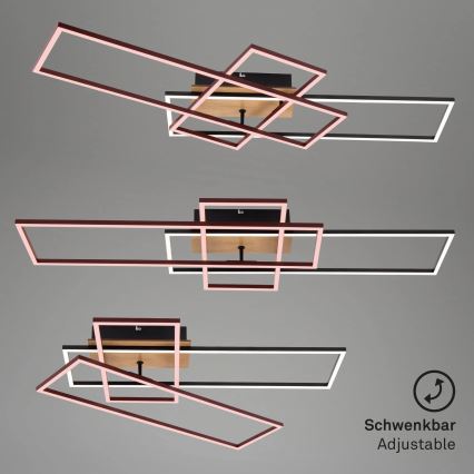Brilo - LED prigušiva plafonski luster FRAME LED/51W/230V 2700-5000K crna/smeđa + daljinski upravljač