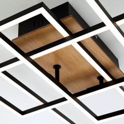 Brilo - LED prigušiva plafonski luster FRAME LED/51W/230V 2700-5000K crna/smeđa + daljinski upravljač