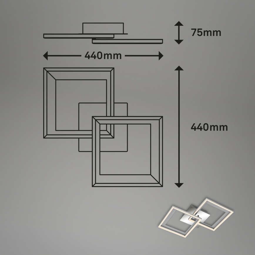 Brilo - LED prigušiva plafonska svetiljka FRAME 2xLED/11W/230V