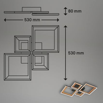 Brilo - LED prigušiva plafonska svetiljka FRAME LED/38W/230V