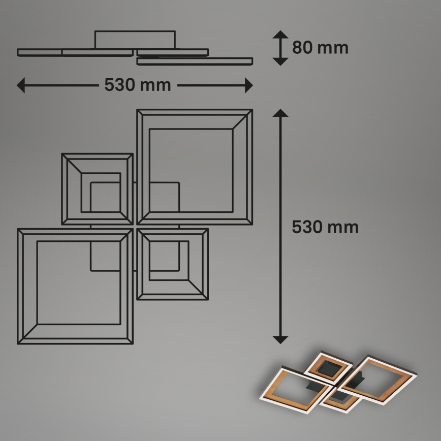 Brilo - LED prigušiva plafonska svetiljka FRAME LED/38W/230V