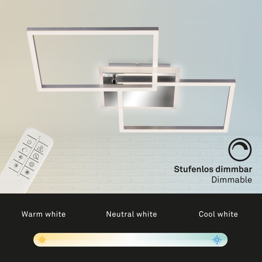 Brilo - LED prigušiva plafonska lampa FRAME 2xLED/20W/230V 2700-6500K + daljinski upravljač