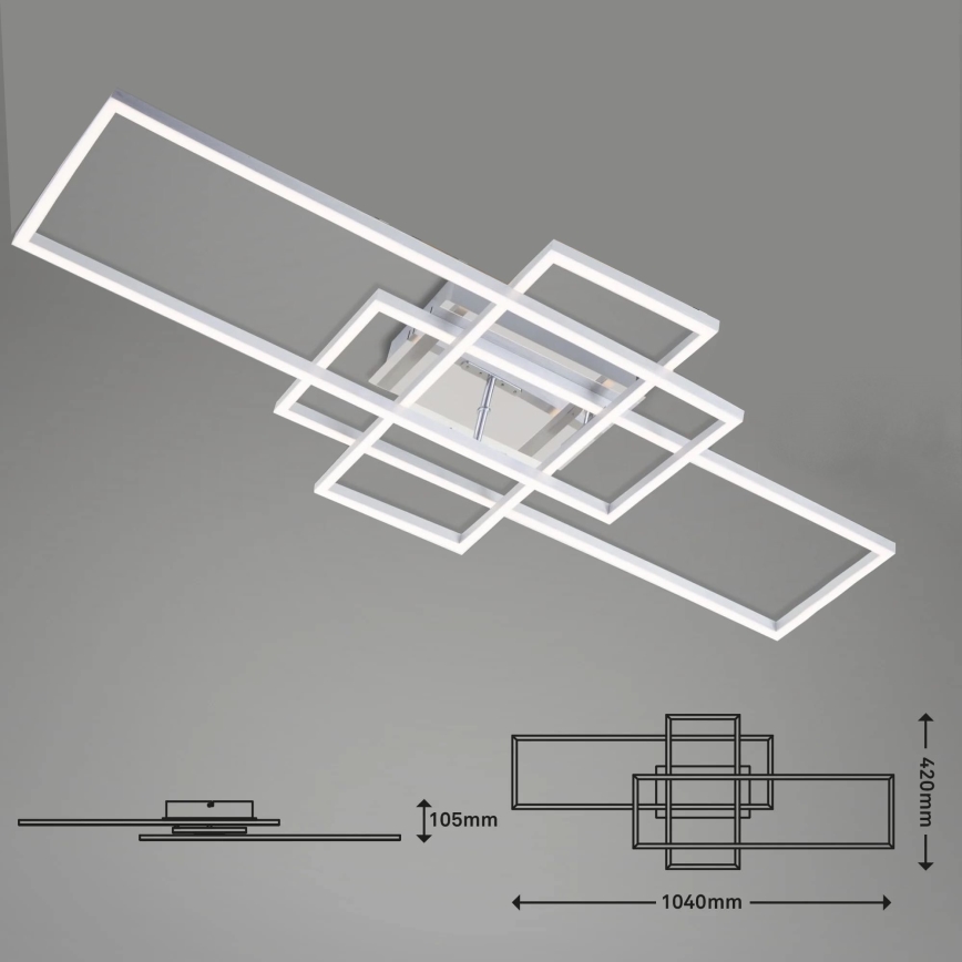 Brilo - LED prigušiva plafonska lampa FRAME LED/51W/230V 2700-5000K mat hrom + daljinski upravljač