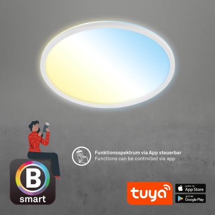 Brilo - LED prigušiva plafonska lampa SLIM LED/22W/230V 2700-6500K Wi-Fi Tuya + daljinski upravljač