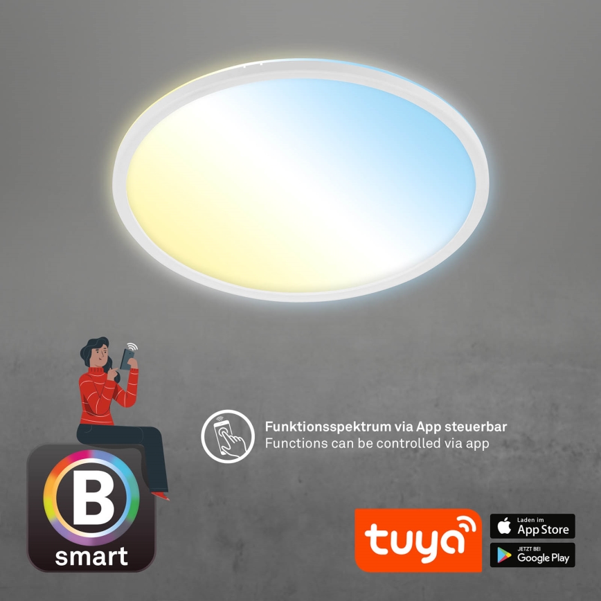 Brilo - LED prigušiva plafonska lampa SLIM LED/22W/230V 2700-6500K Wi-Fi Tuya + daljinski upravljač