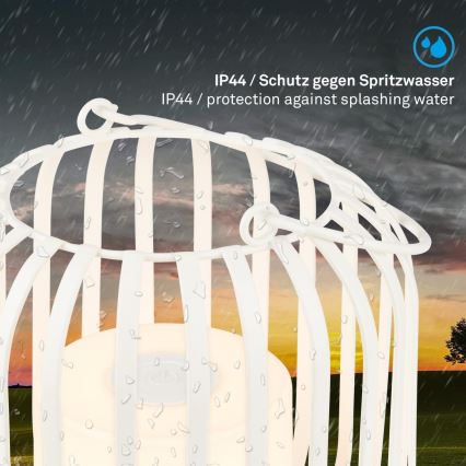 Brilo - LED prigušiva punjiva spoljašnja stona lampa LED/2W/5V IP44 bela