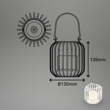 Brilo - LED prigušiva punjiva spoljašnja stona lampa LED/2W/5V IP44 bela