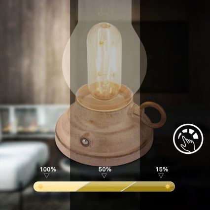 Brilo - LED prigušiva spoljašnja punjiva stona lampa KANEA LED/1,5W/5V IP44 1200 mAh bež