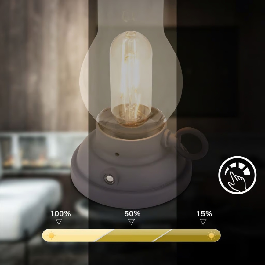 Brilo - LED prigušiva spoljna punjiva stona lampa KANEA LED/1,5W/5V IP44 1200 mAh antracit