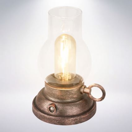 Brilo - LED prigušiva spoljašnja punjiva stona lampa KANEA LED/1,5W/5V IP44 1200 mAh bronzana