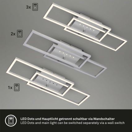 Brilo - LED prigušiva stropna svetiljka LED/30W/230V 3000K matni hrom