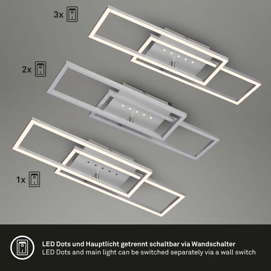 Brilo - LED prigušiva stropna svetiljka LED/30W/230V 3000K matni hrom